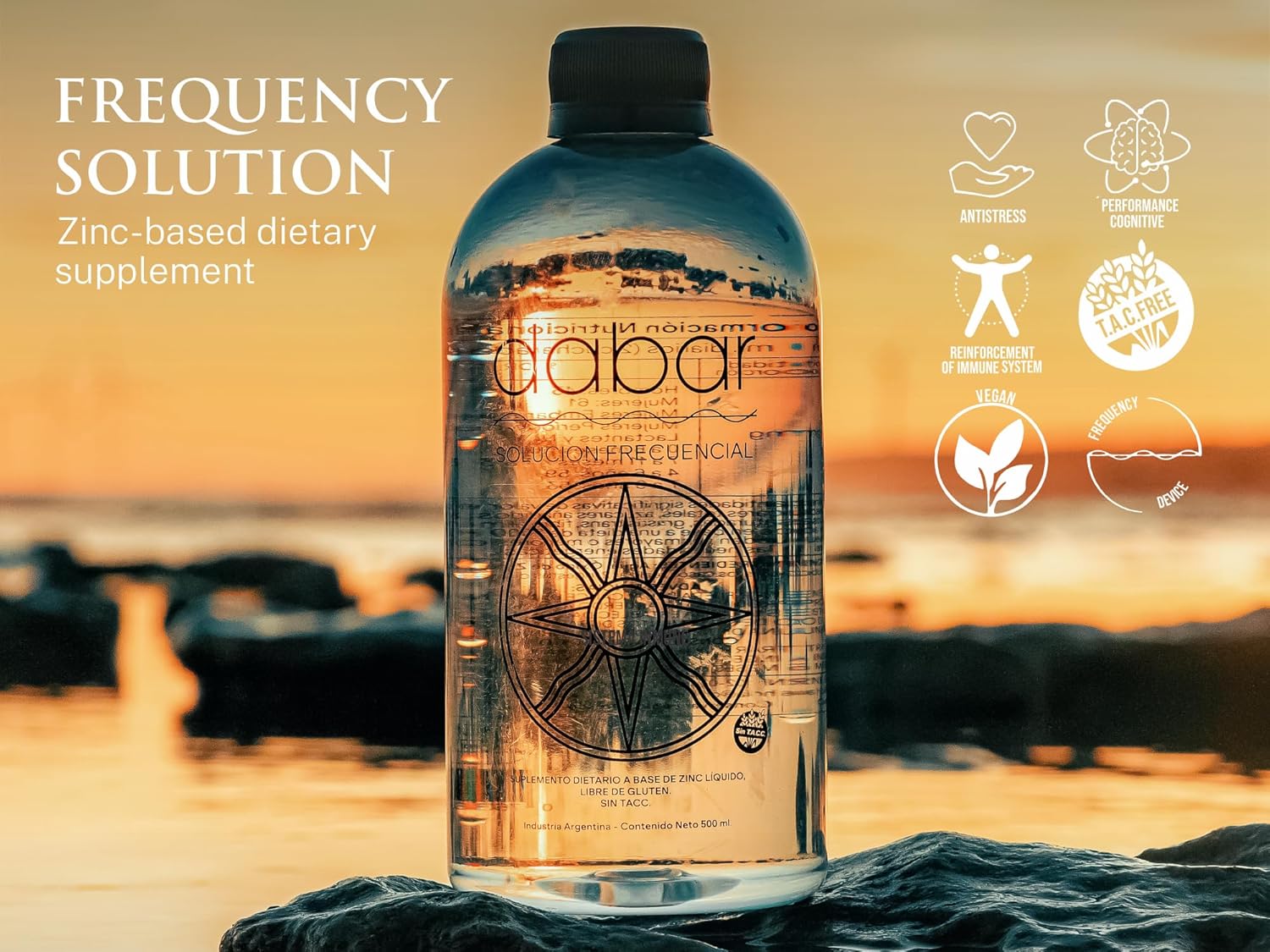 Ormus Gold Patagonia Dabar Frecuencial & Zinc Frequency Solution Kit, 500 ML - Natural Sea Minerals & Zinc Boost