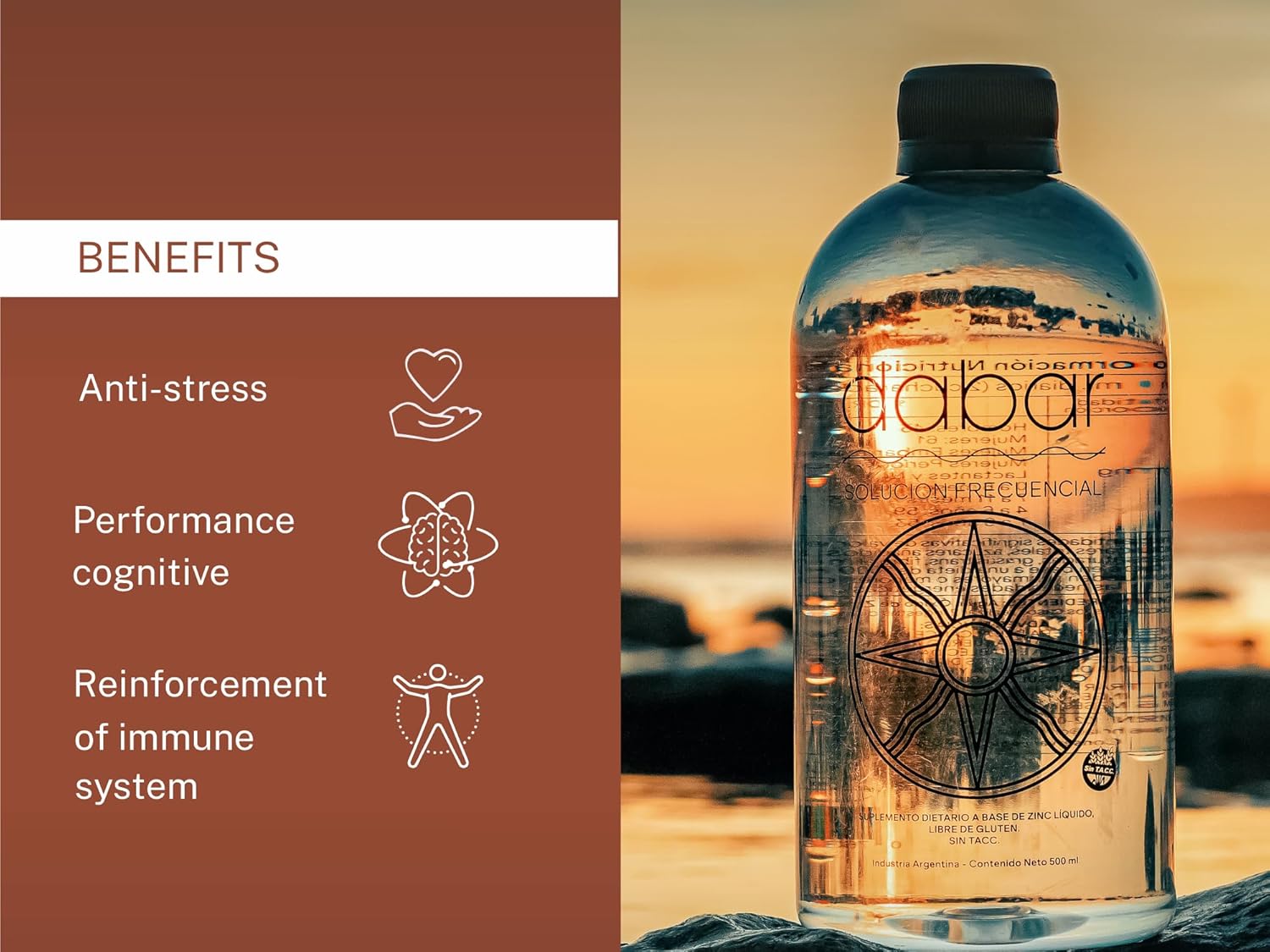 Ormus Gold Patagonia Dabar Frecuencial & Zinc Frequency Solution Kit, 500 ML - Natural Sea Minerals & Zinc Boost