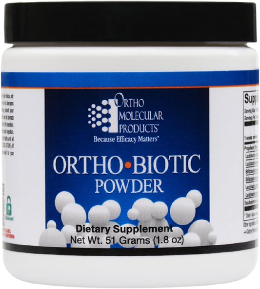 Ortho Molecular Ortho Biotic Powder - 51g - Probiotic Supplement for Gut Health and Digestive Support