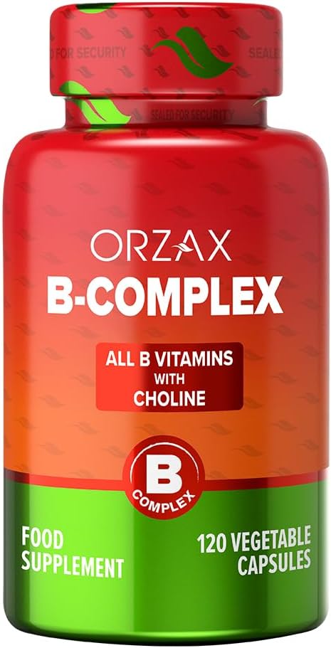 ORZAX Vitamin B Complex with Choline & Inositol - Energy & Immune Support for Women & Men - 120 Veg Capsules