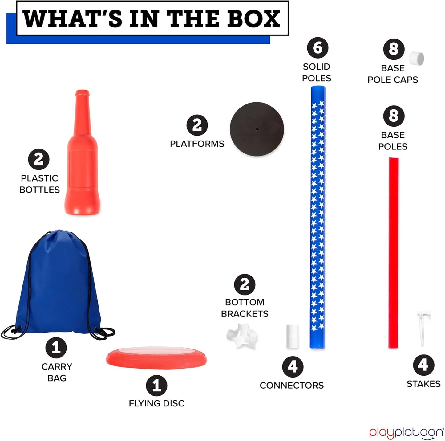 Outdoor Flying Disc Game Set for Teens & Adults - Play Platoon Bottle Jam - Perfect for Fourth of July Tailgate Parties
