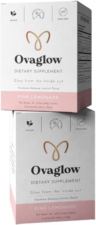 Ovaglow Powder Packets with Myo Inositol, D-Chiro Inositol, Chromium, and Folate for Ovarian Health