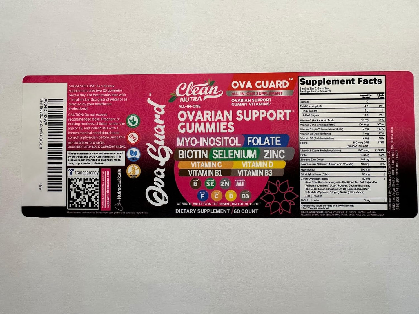 Ovarian Health Support Gummies with Myo-Inositol, D-Chiro Inositol, and Essential Nutrients for Women's Wellness