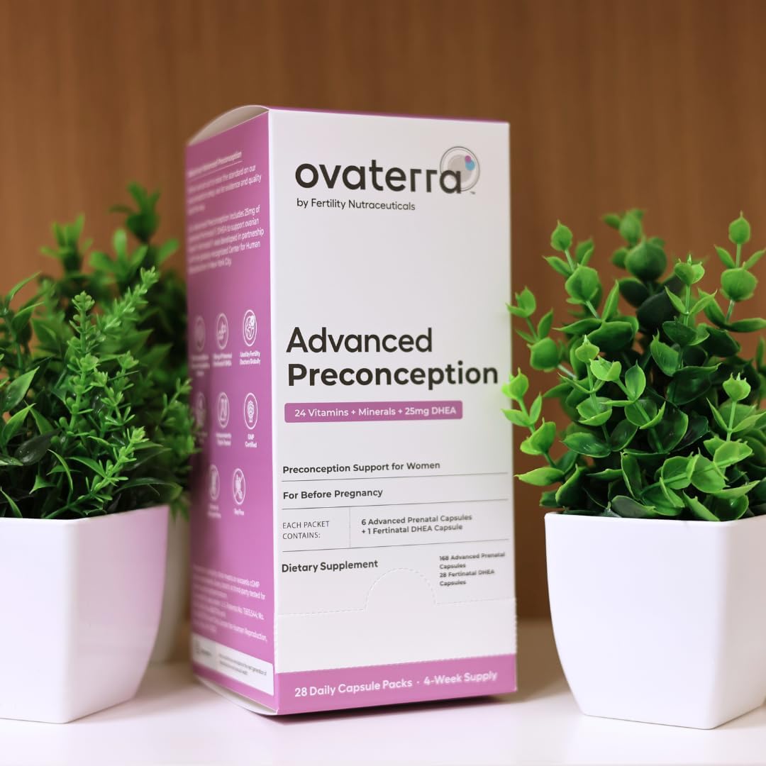 Ovaterra Advanced Preconception Vitamins for Women with DHEA 25mg - Fertility Supplements - Prenatal Multivitamin - 4 Week Supply