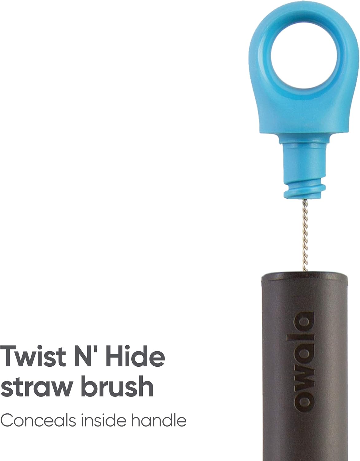 Owala 2-in-1 Water Bottle Brush Cleaner Set with Removable Head and Twist n’ Hide Straw Brush - Smokey Blue