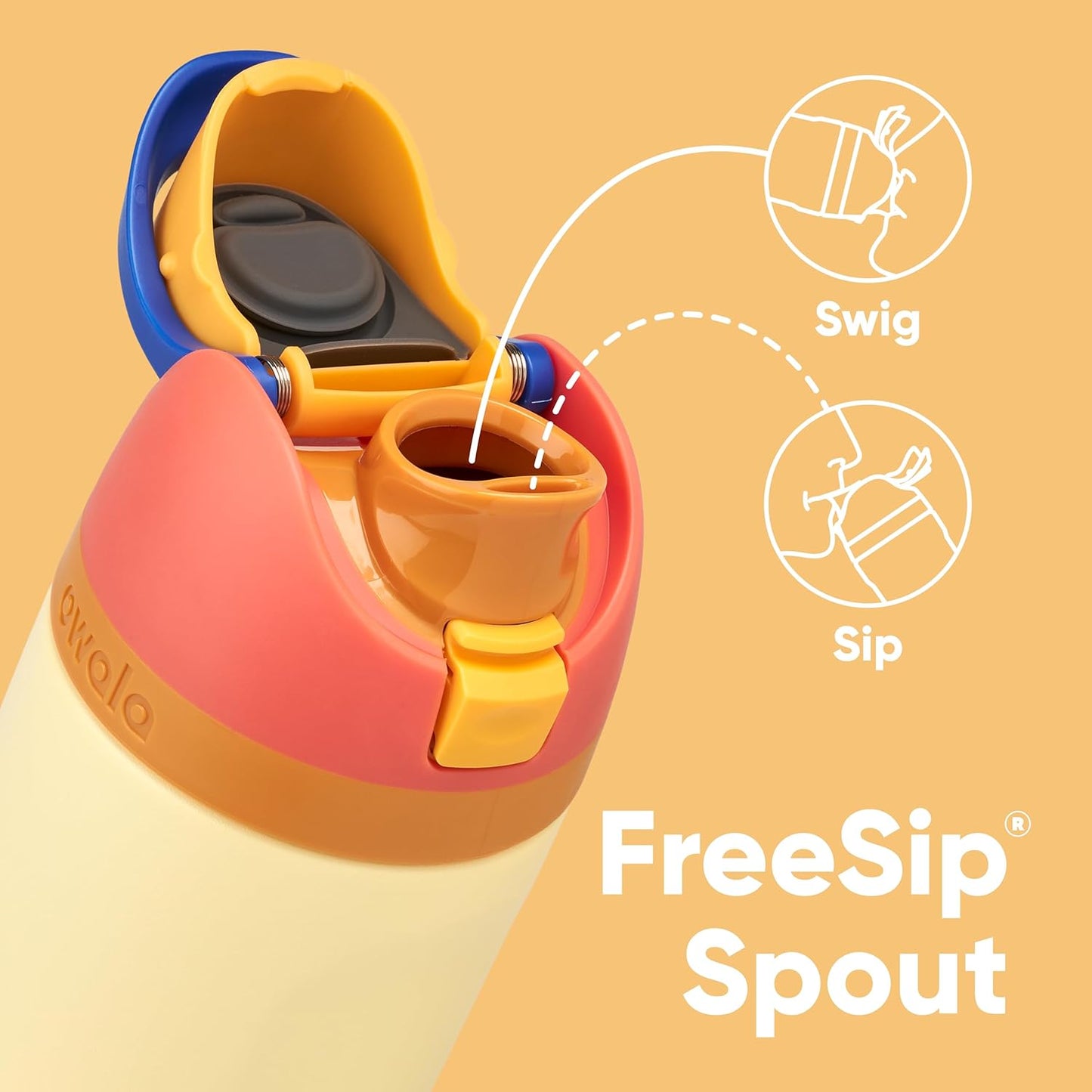 Owala Kids FreeSip Stainless Steel Water Bottle with Straw, BPA-Free, 16 oz, for Sports, Travel, School - Misty Horizon