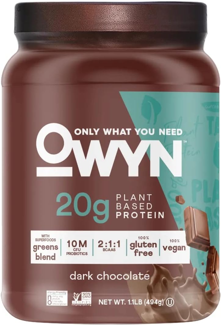 OWYN Plant-Based Protein Powder in Dark Chocolate - 1.17 lbs, Only What You Need