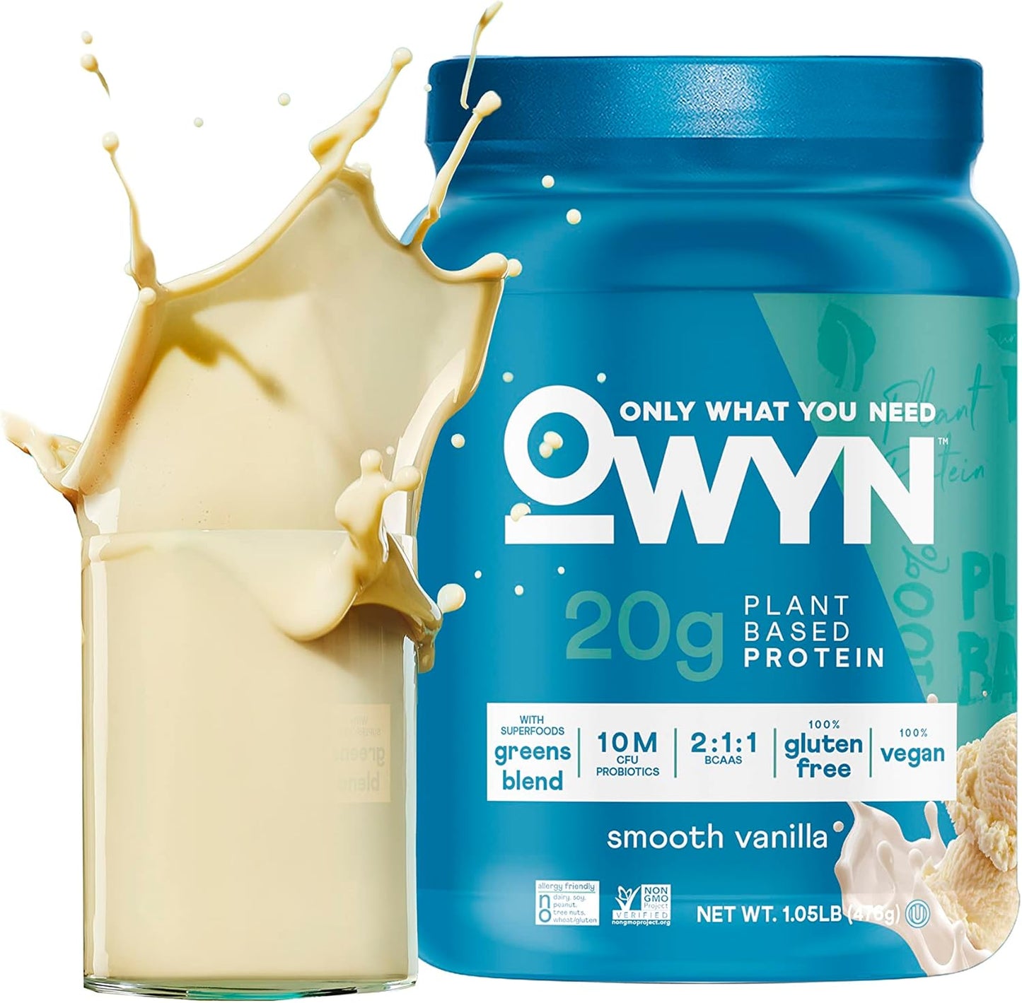 OWYN Plant-Based Protein Powder in Smooth Vanilla Flavor - 1.05 lbs