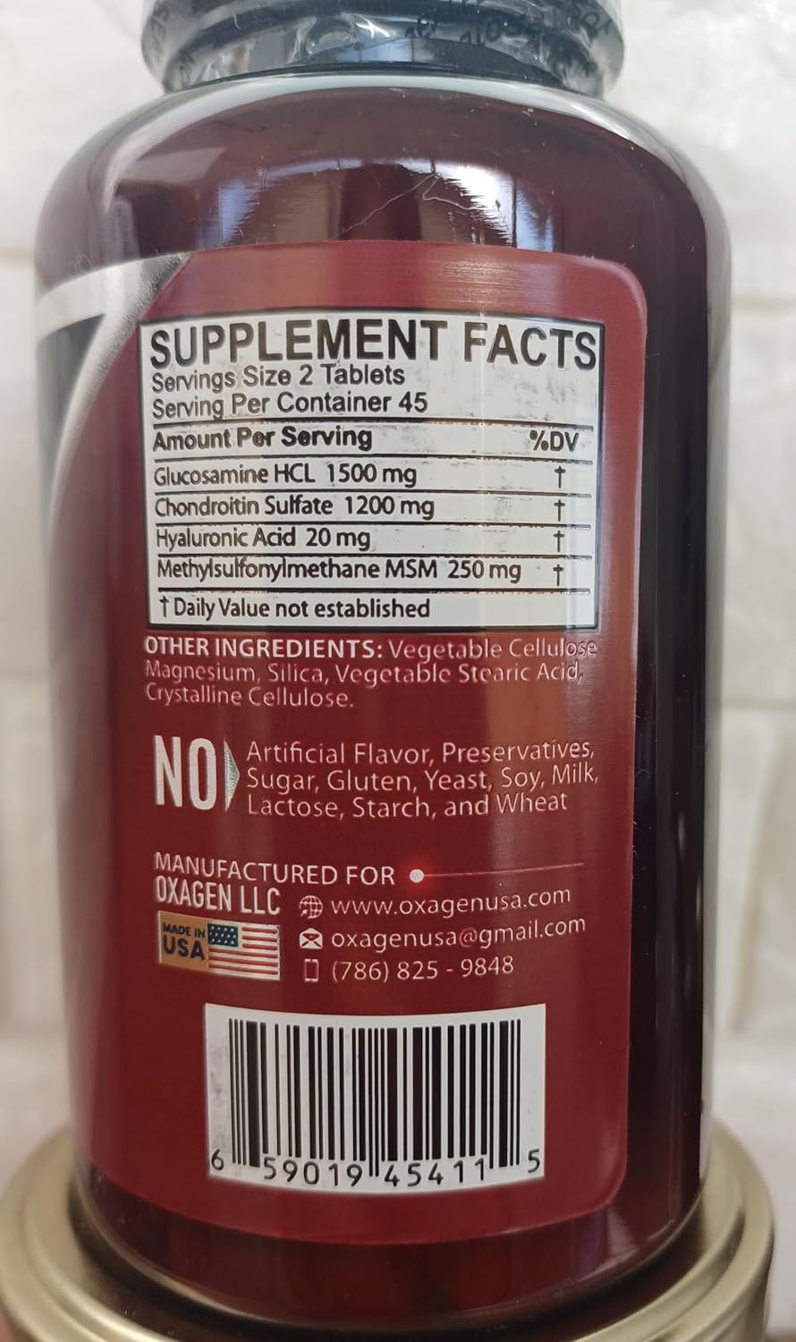 OXA-FLEX Glucosamine Chondroitin MSM Hyaluronic Acid Supplement - 90 Tablets