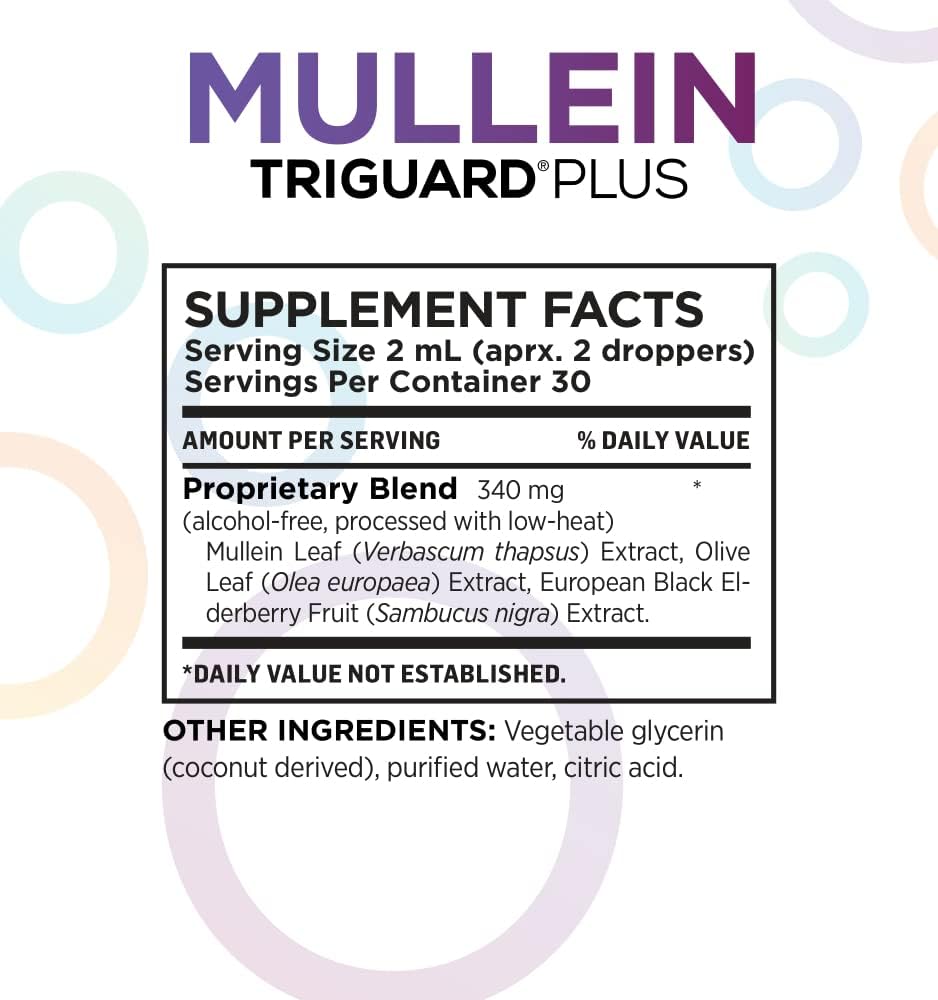 Oxygen Nutrition Mullein Plus Elderberry & Olive Leaf Extract 2 fl oz - Supports Respiratory Health & Immune System | Alcohol-Free, Non-GMO, USA Made