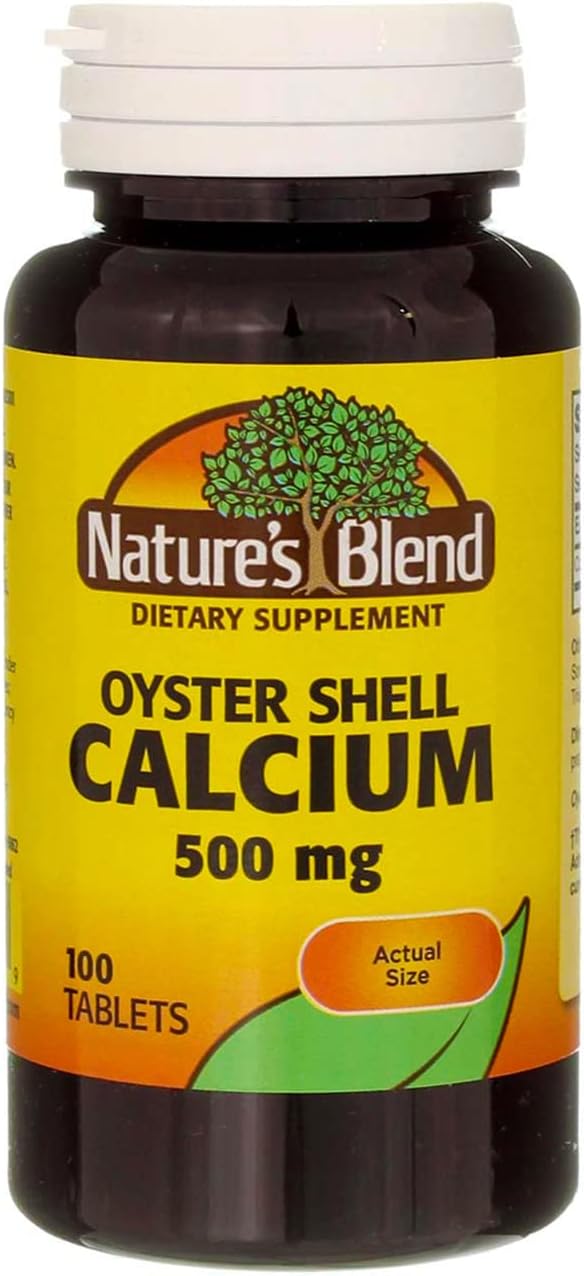 Oyster Shell Calcium 500 mg Tablets - 100 ct, Pack of 3 by Nature's Blend