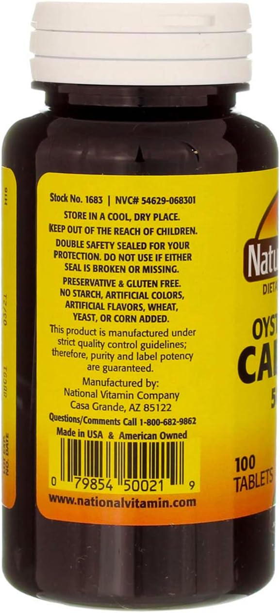 Oyster Shell Calcium 500 mg Tablets - 100 ct, Pack of 3 by Nature's Blend