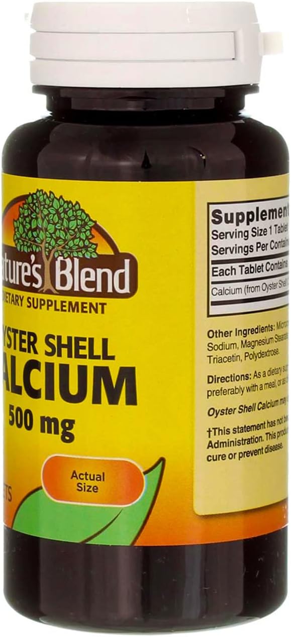 Oyster Shell Calcium 500 mg Tablets - 100 ct, Pack of 3 by Nature's Blend