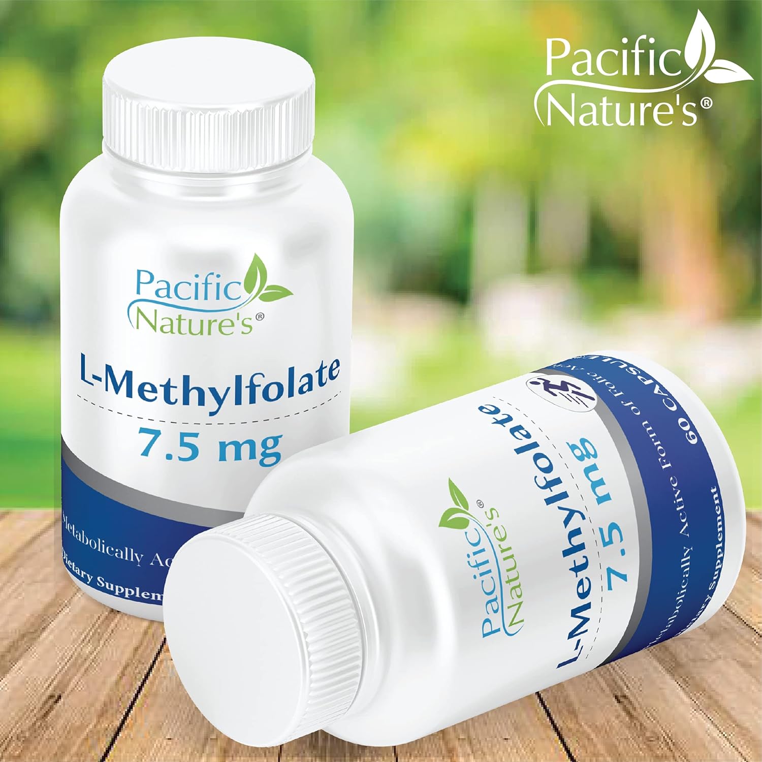 Pacific Nature L-Methylfolate Capsules 7.5mg - Natural Folate Supplement for Health - Gluten Free, Non-GMO Formula