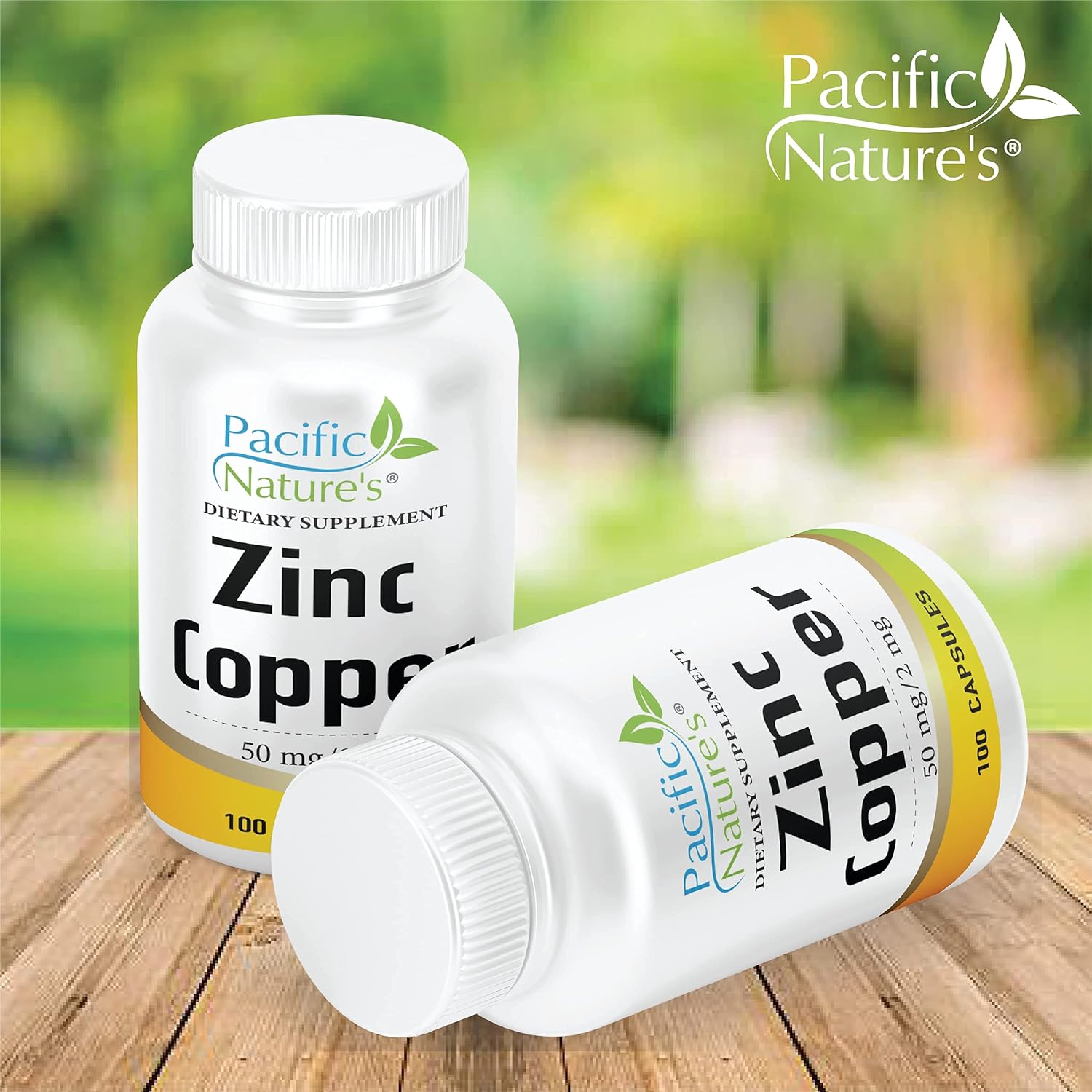 Pacific Nature's Immune Support Zinc Copper Supplement - 100 Capsules with Zinc Gluconate and Copper Sulphate - Gluten Free, Non-GMO Formula