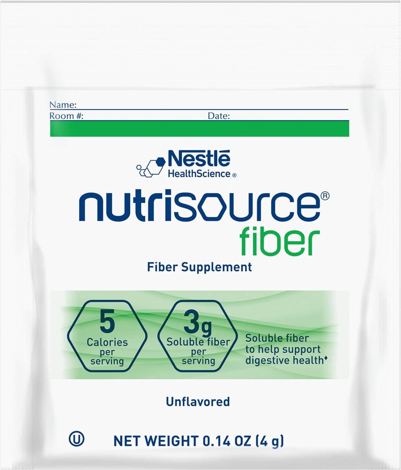 Pack of 12 Nestle Health Science NutriSource Fiber Supplement Packets, Unflavored, 0.14-Ounce - Digestive Health Support