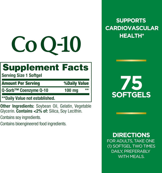 Pack of 150 Nature's Bounty CoQ10 100mg Softgels for Heart Health