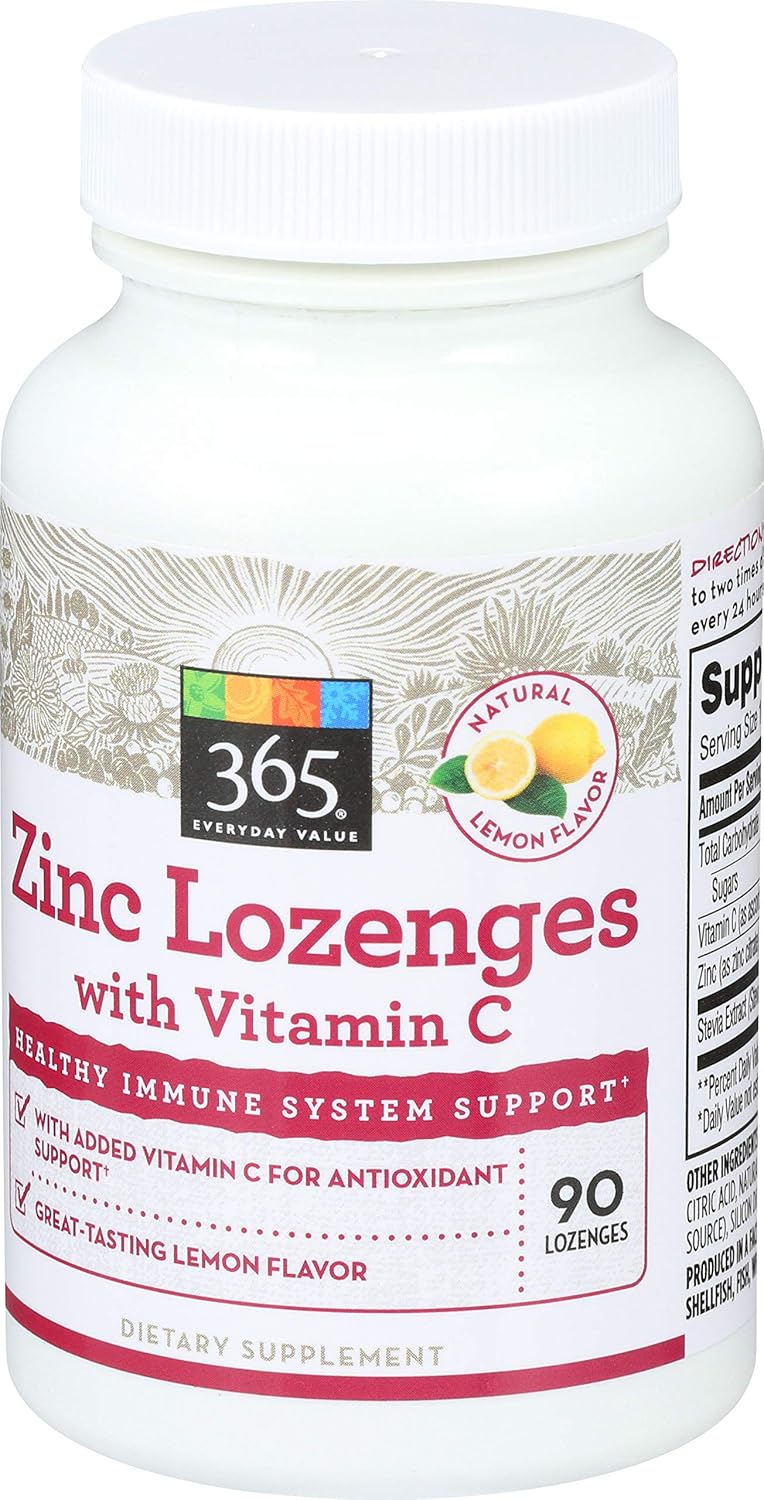 Pack of 2 - 365 Everyday Value Zinc Lozenges with Vitamin C - 90 ct