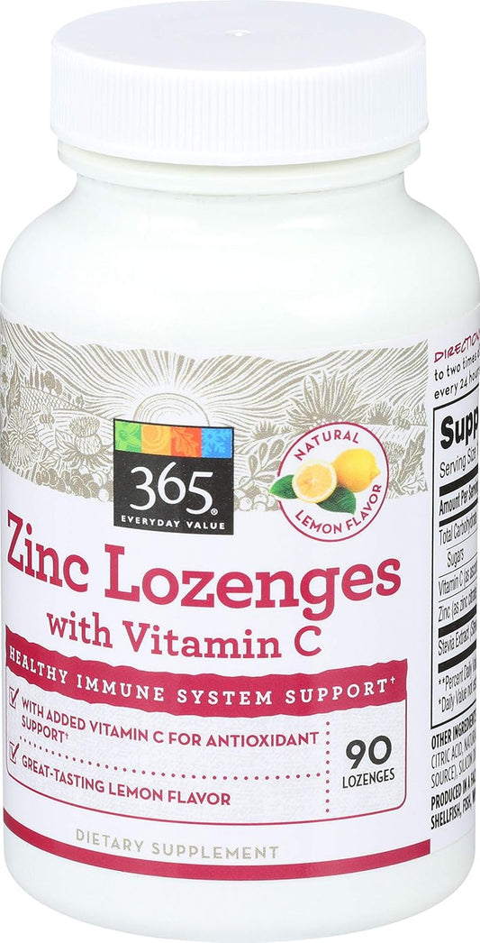 Pack of 2 - 365 Everyday Value Zinc Lozenges with Vitamin C - 90 ct