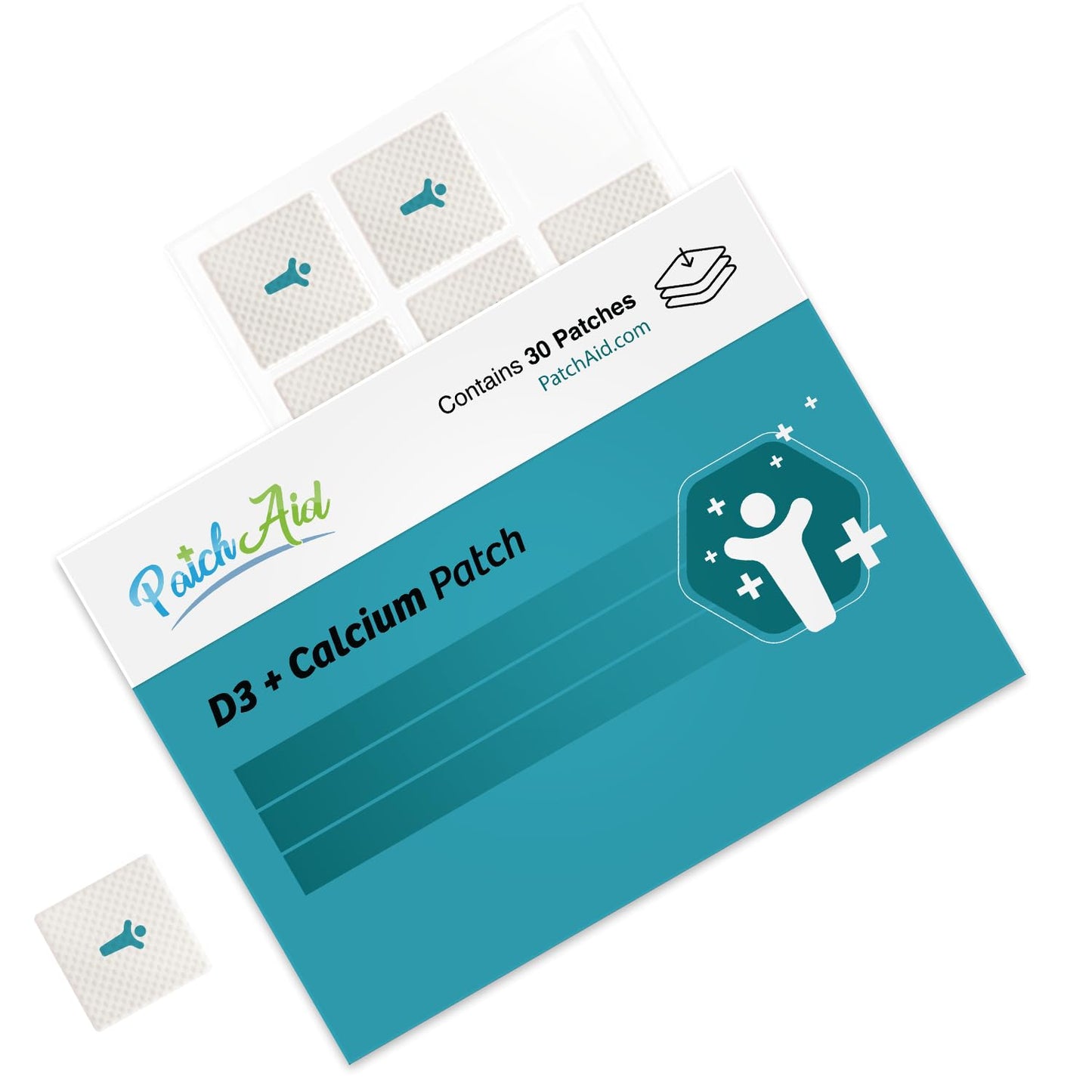 Pack of 2 D3/Calcium Topical Patches by PatchAid - 30-Day Supply