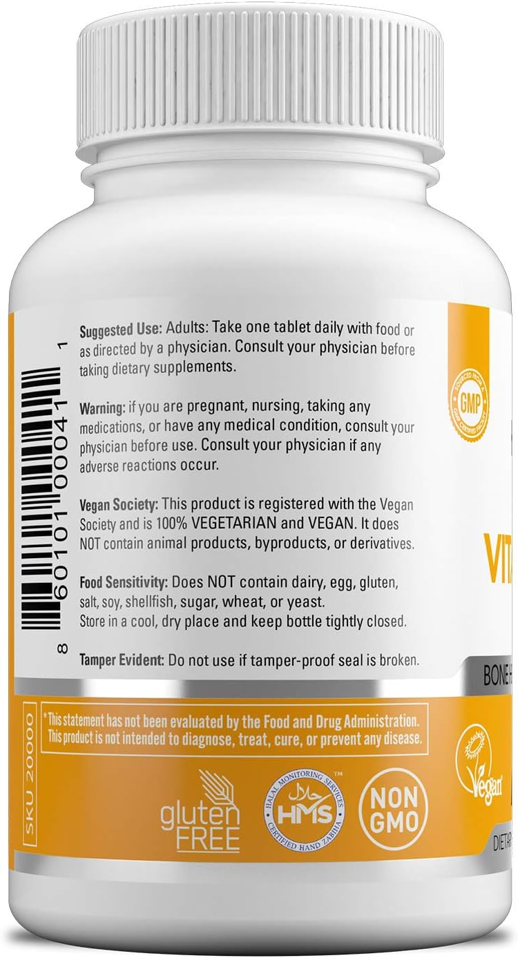 Pack of 2 HAYAT Vitamins Vegan Natural Vitamin D2 2400 IU, Halal Certified