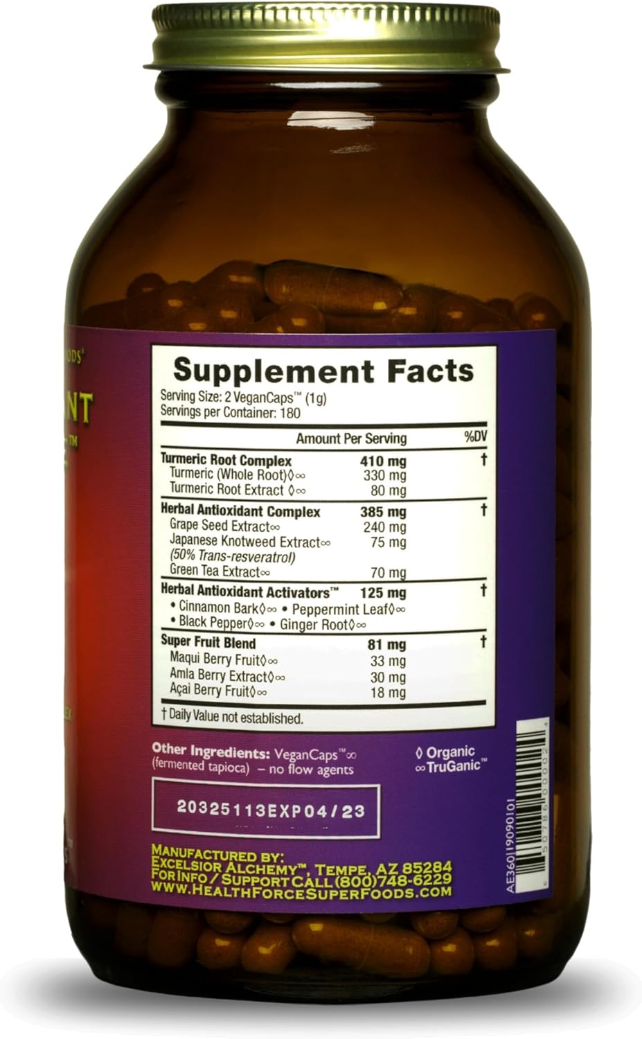 Pack of 2 HealthForce SuperFoods Antioxidant Extreme - 360 Vegan Capsules for Immune Support and Detoxification - BoostGo Australia