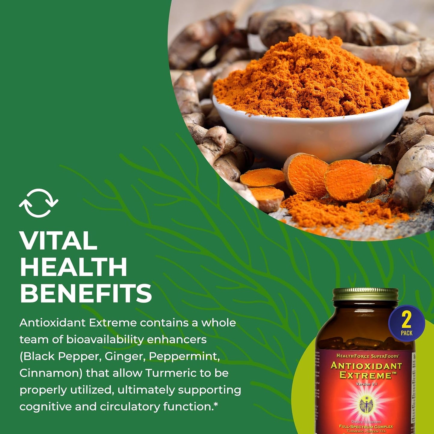 Pack of 2 HealthForce SuperFoods Antioxidant Extreme - 360 Vegan Capsules for Immune Support and Detoxification - BoostGo Australia