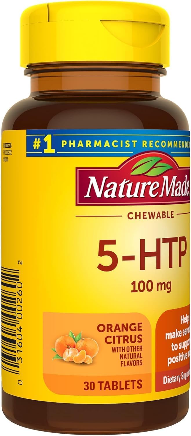 Pack of 2 Nature Made Chewable 5-HTP Mood Support Supplement 100mg - 30 Day Supply
