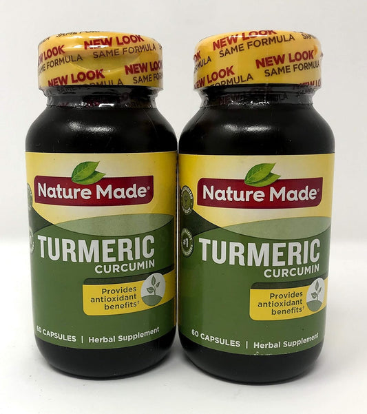 Pack of 2 Nature Made Turmeric Curcumin Capsules - 500mg, 60 Count
