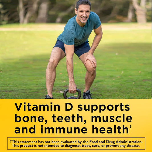 Pack of 2 Nature Made Vitamin D3 K2 Softgels, 5000 IU - Bone, Teeth, Muscle, Immune Health Support - 30 Day Supply