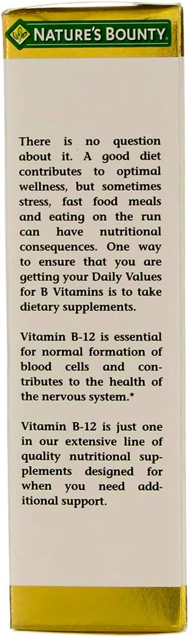 Pack of 2 Nature's Bounty B-12 5000 mcg Sublingual Liquid Energy Health Supplement 2 oz