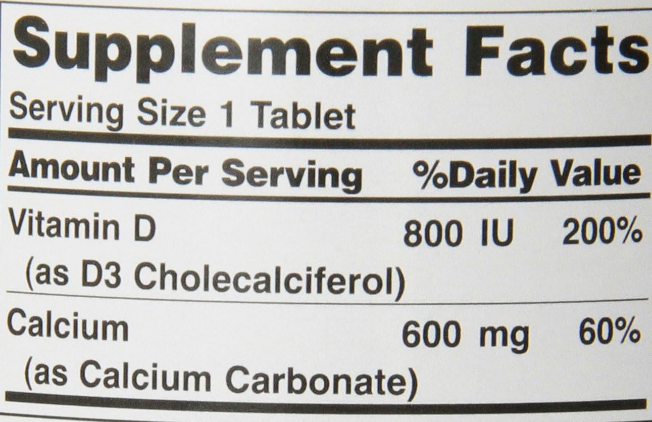 Pack of 2 Nature's Bounty High Potency Calcium 600 + D Tablets - 0250ct, 1.17 Bottles