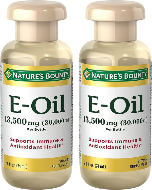 Pack of 2 Nature's Bounty Vitamin E Oil - 30,000IU for Immune & Antioxidant Support - Topical or Oral Use - 2.5 fl Oz