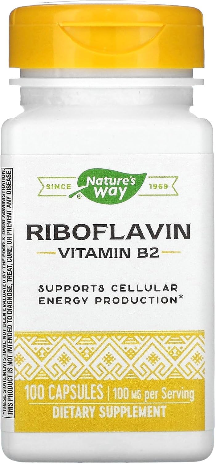 Pack of 2 Nature's Way Vitamin B2 100 mg Riboflavin Capsules