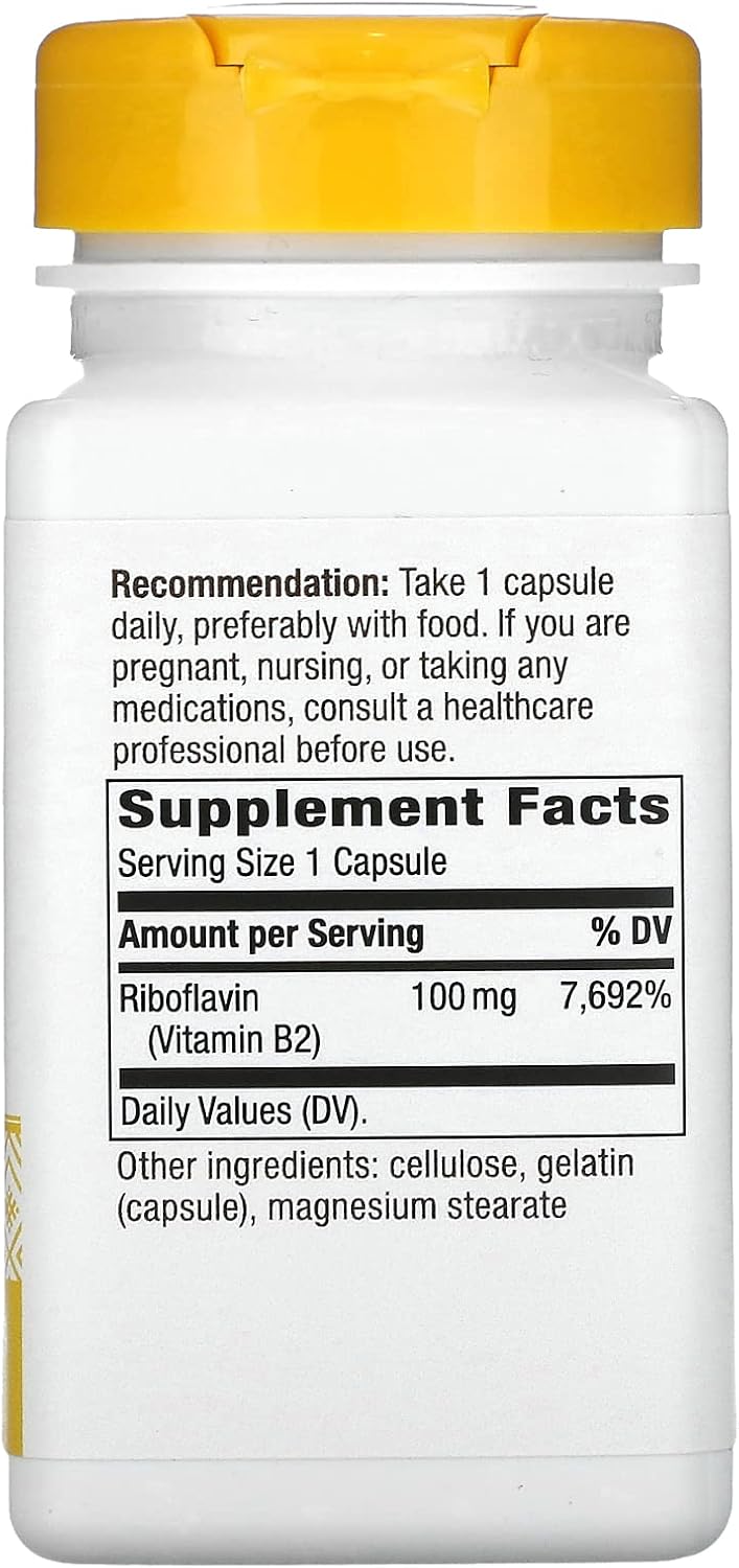 Pack of 2 Nature's Way Vitamin B2 100 mg Riboflavin Capsules