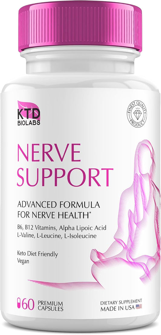 Pack of 2 Nerve Savior for Neuropathy 828mg - Advanced Nerve Support Supplement with Alpha Lipoic Acid, Vitamins D, B6, B12 - Renew Healthy Feet - 60 Capsules - BoostGo Australia