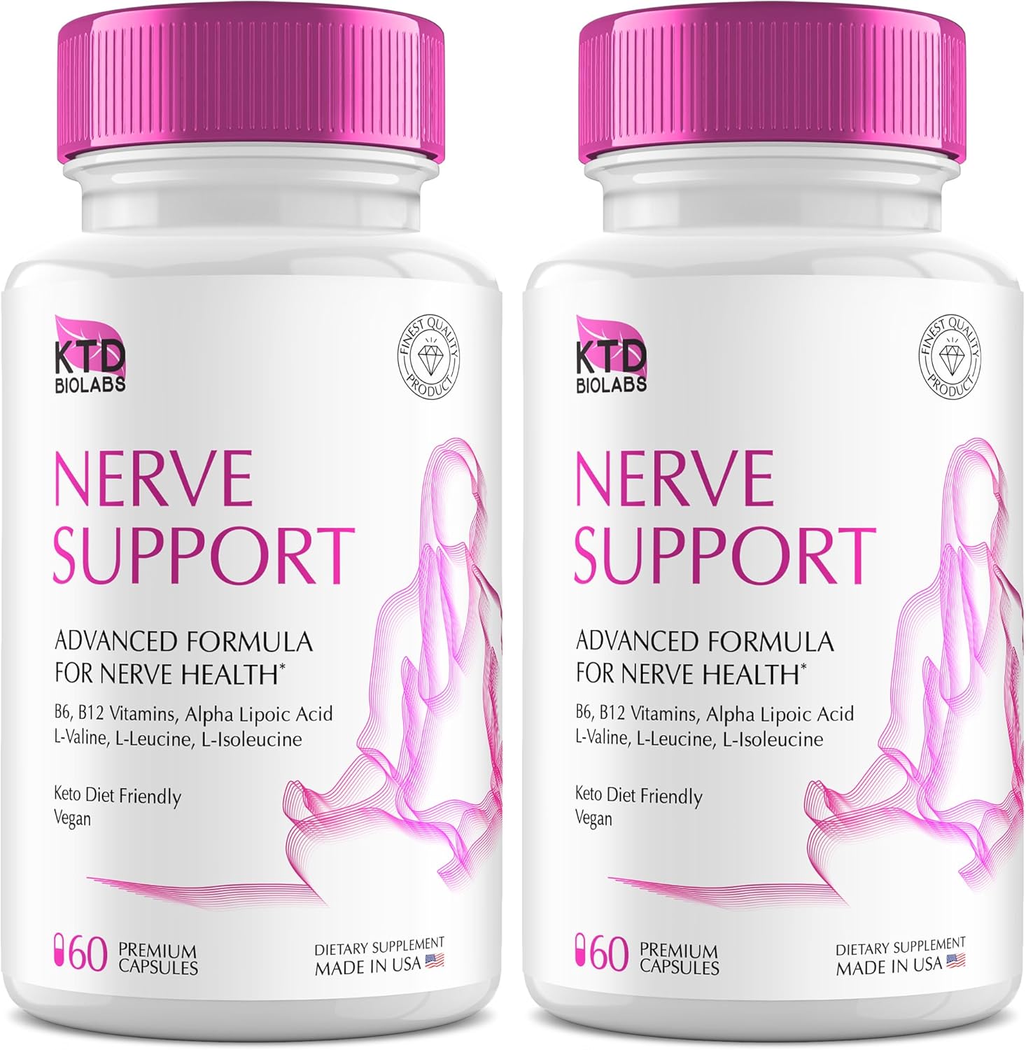 Pack of 2 Nerve Savior for Neuropathy 828mg - Advanced Nerve Support Supplement with Alpha Lipoic Acid, Vitamins D, B6, B12 - 60 Capsules - Renew for Healthy Feet - Best Regen