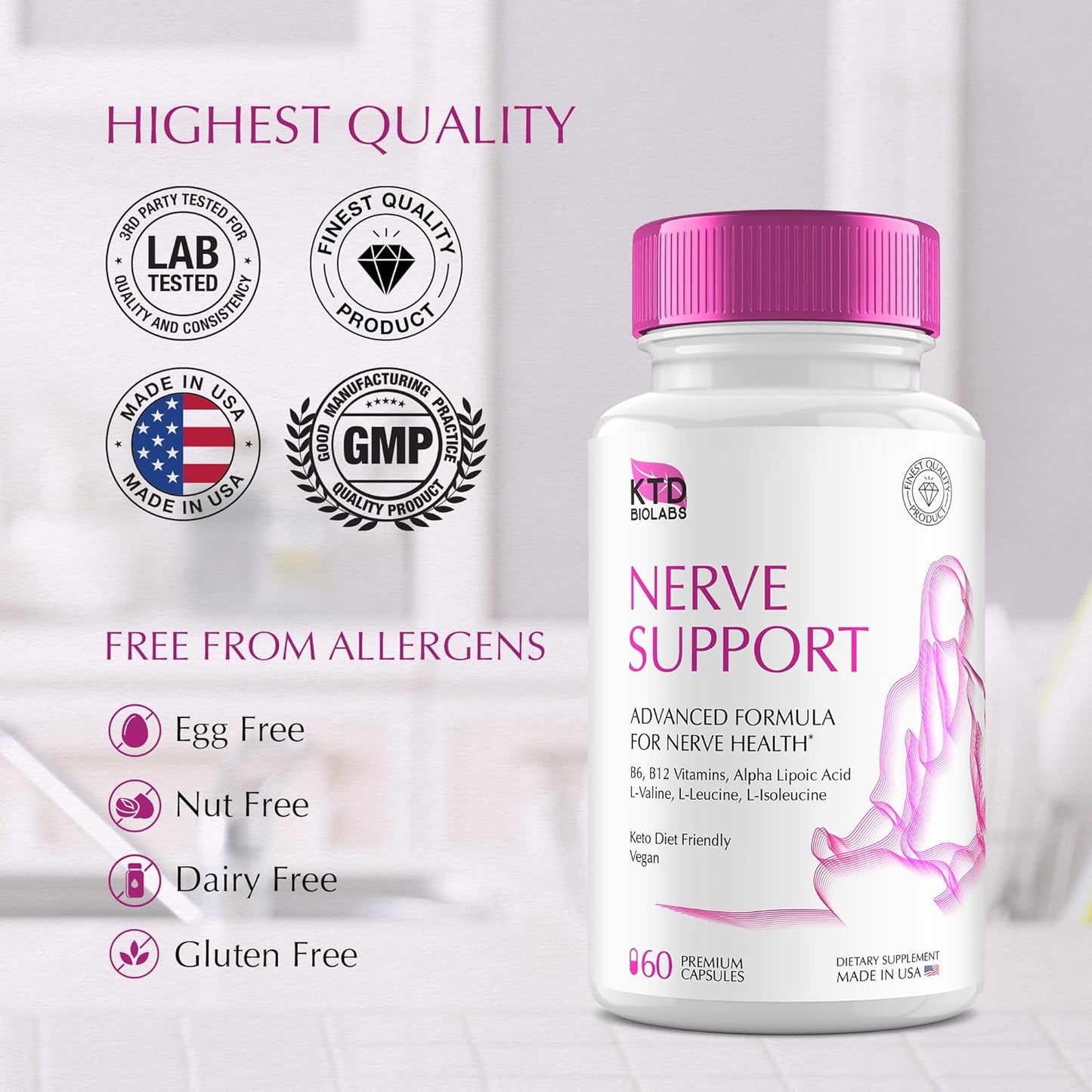 Pack of 2 Nerve Savior for Neuropathy 828mg - Advanced Nerve Support Supplement with Alpha Lipoic Acid, Vitamins D, B6, B12 - Renew Healthy Feet - 60 Capsules - BoostGo Australia