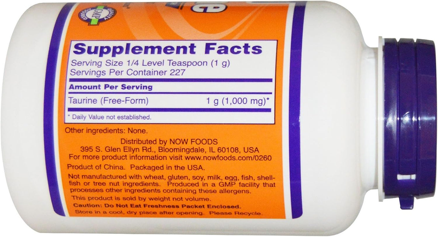 Pack of 2 NOW Foods Taurine Powder - 8 Ounces Each