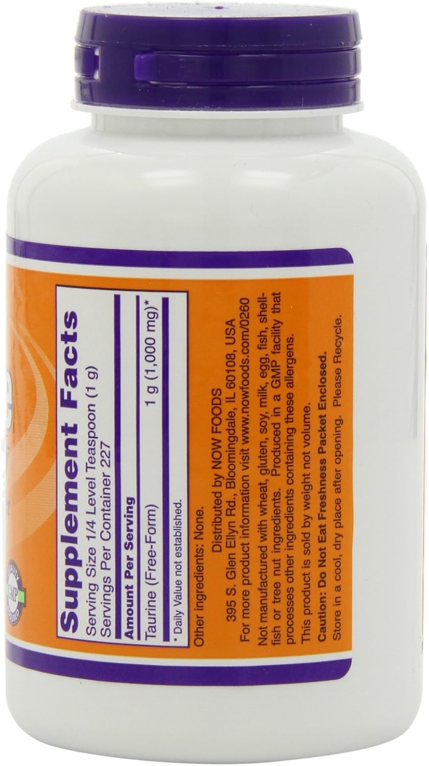 Pack of 2 NOW Foods Taurine Powder - 8 Ounces Each