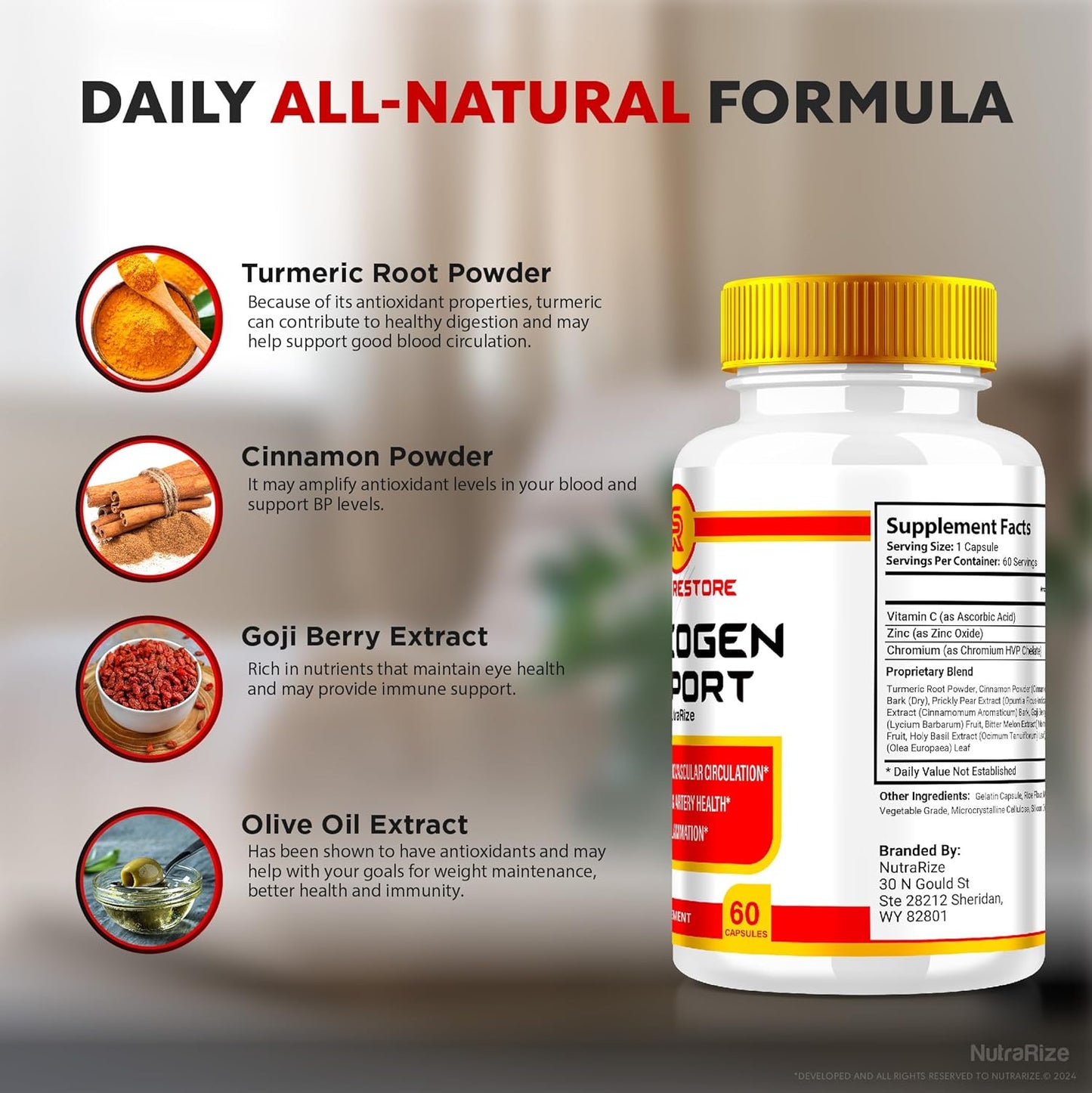 Pack of 2 NutraRize Sweet Restore Glycogen Support Capsules for Joint Health and Blood Vessel Cleanse - 120 Capsules
