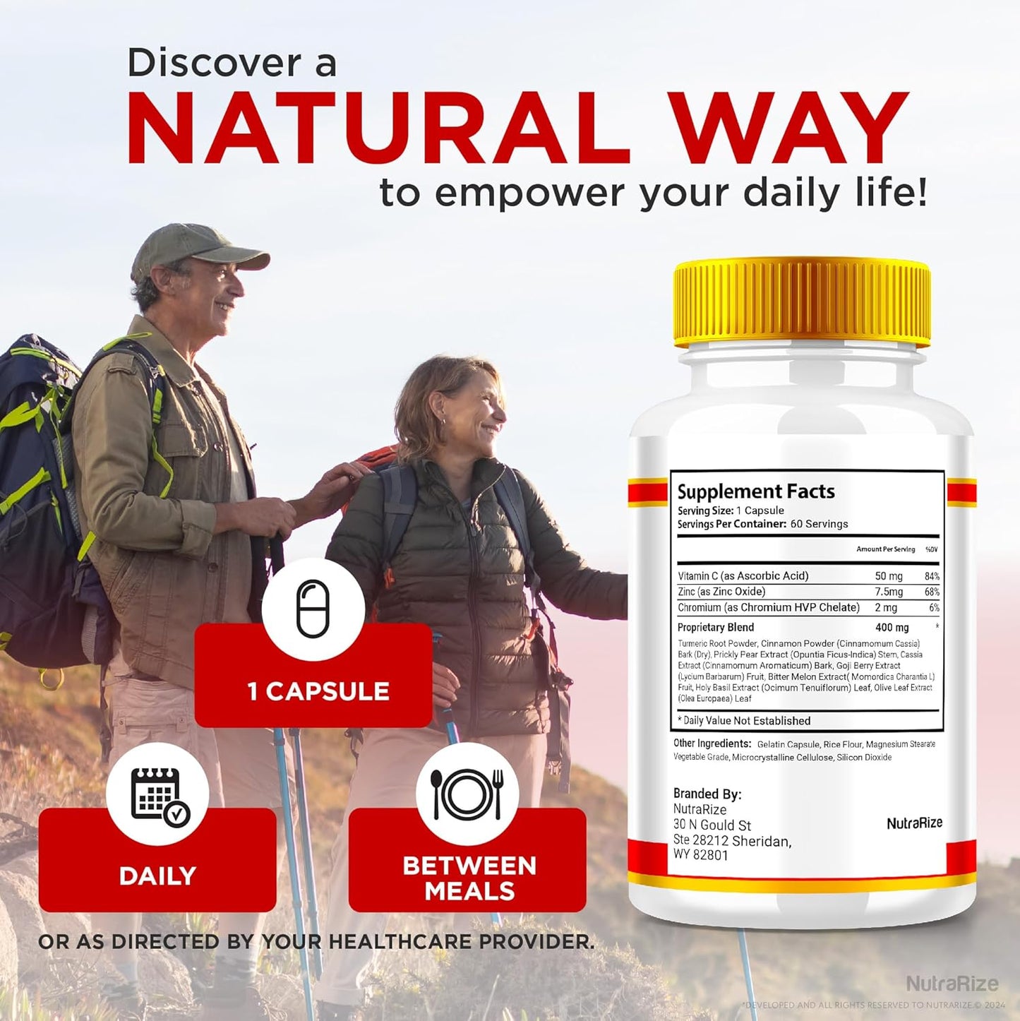 Pack of 2 NutraRize Sweet Restore Glycogen Support Capsules for Joint Health and Blood Vessel Cleanse - 120 Capsules