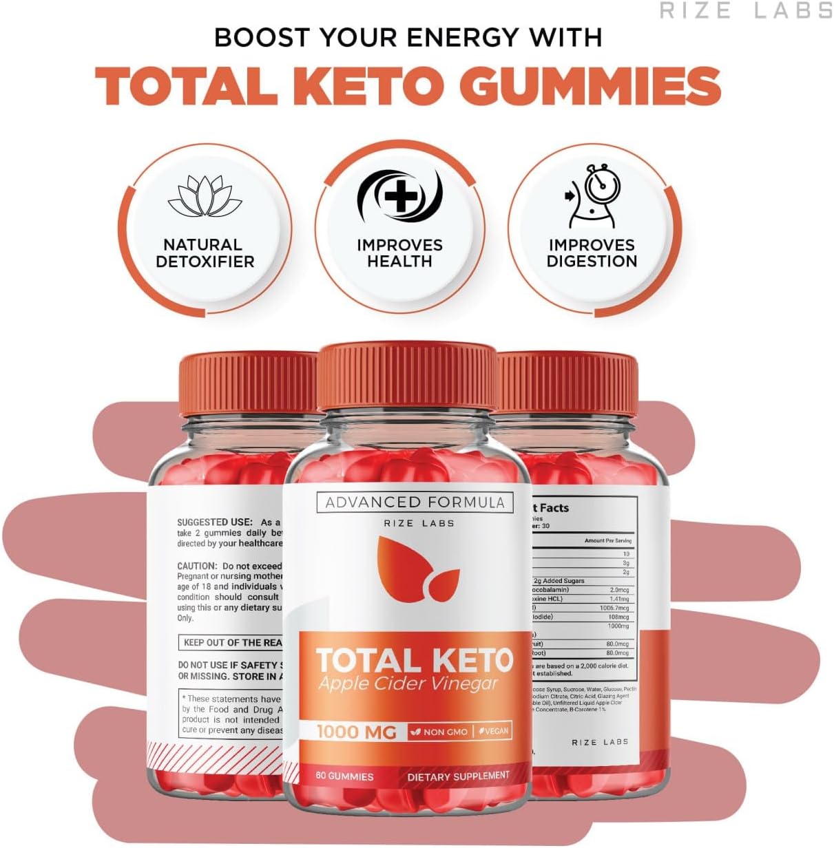 Pack of 2 Rize Labs Total Keto Gummies for Advanced Weight Loss - Supplement for Belly Fat - Maximum Strength Formula - 120 Gomitas Reviews