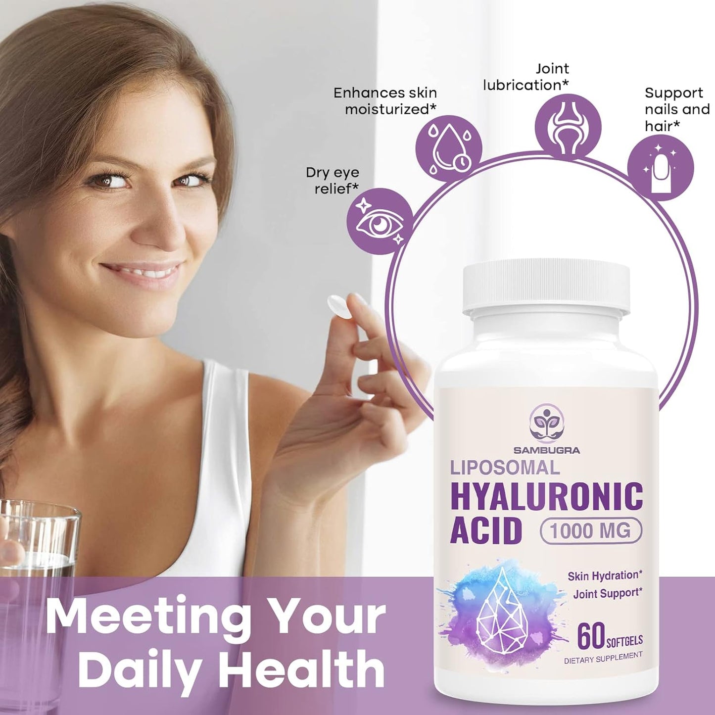 Pack of 2: Sambugra Liposomal 33-in-1 Multivitamin & Hyaluronic Acid Supplements - High Bioavailability for Comprehensive Health Support