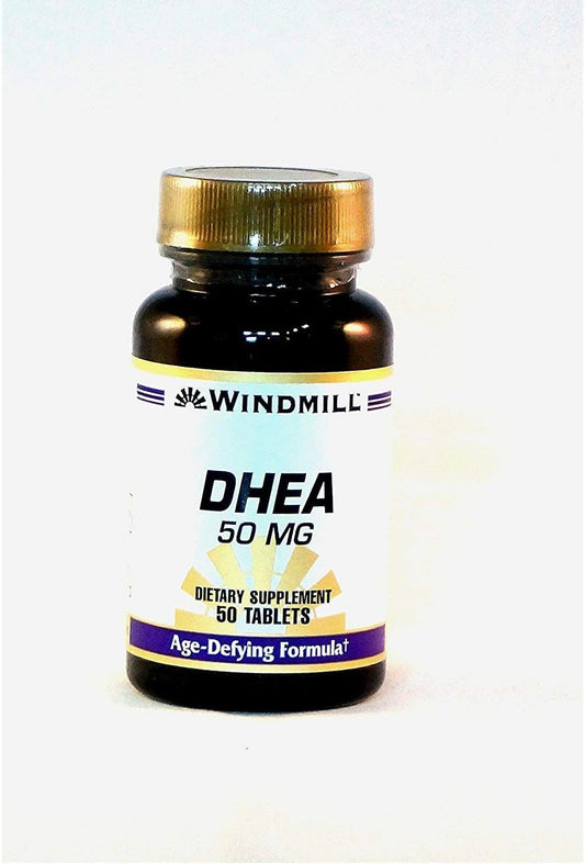 Pack of 2 Windmill DHEA (Dehydroepiandrosterone) 50mg Tablets - 100 Tabs Total