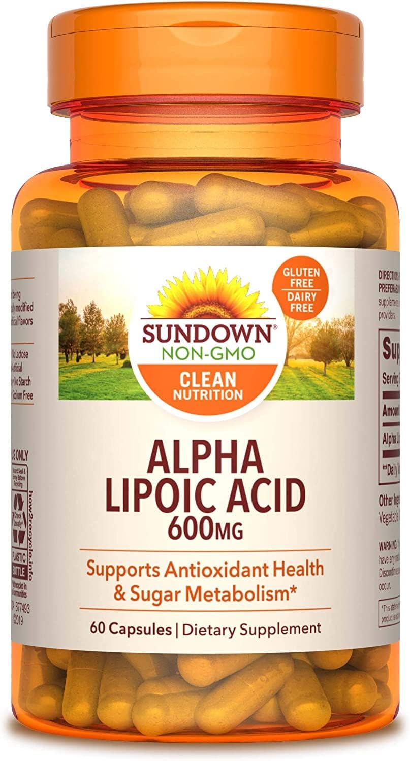 Pack of 240 Sundown Naturals Super Alpha Lipoic Acid 600mg Capsules
