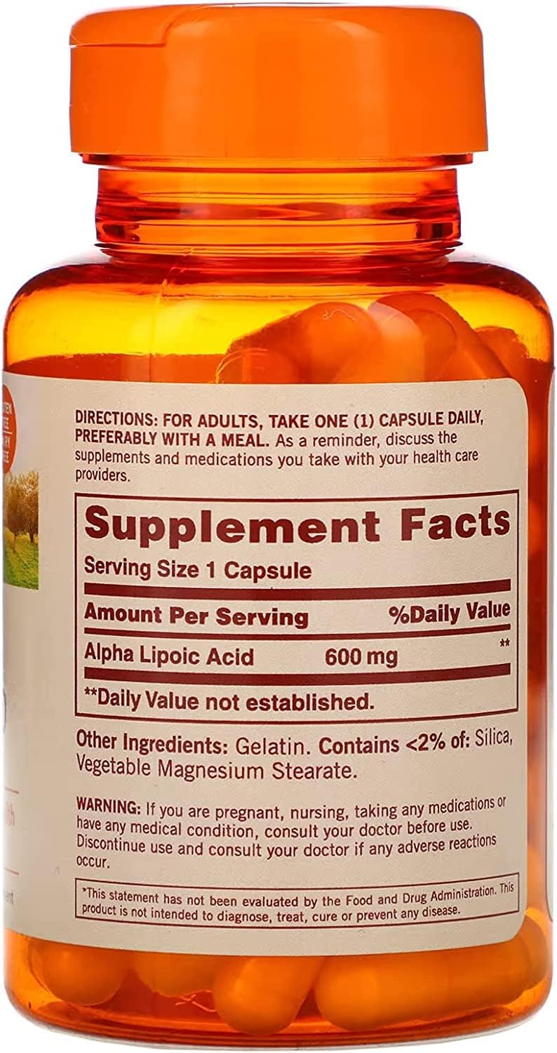 Pack of 240 Sundown Naturals Super Alpha Lipoic Acid 600mg Capsules