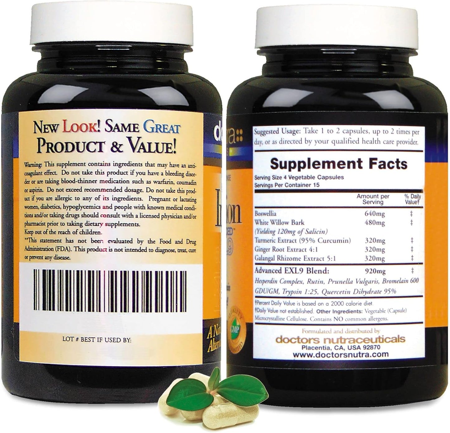 Pack of 3 Doctors Nutra Nutraceuticals InflamEzze Capsules - 180 Count