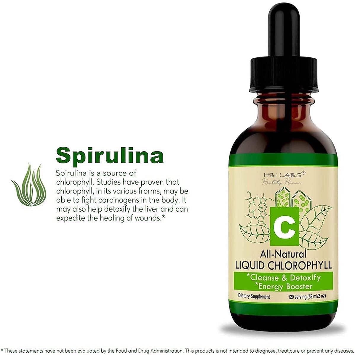 Pack of 3 HBI LABS Chlorophyll Liquid Drops - Natural Concentrate for Water