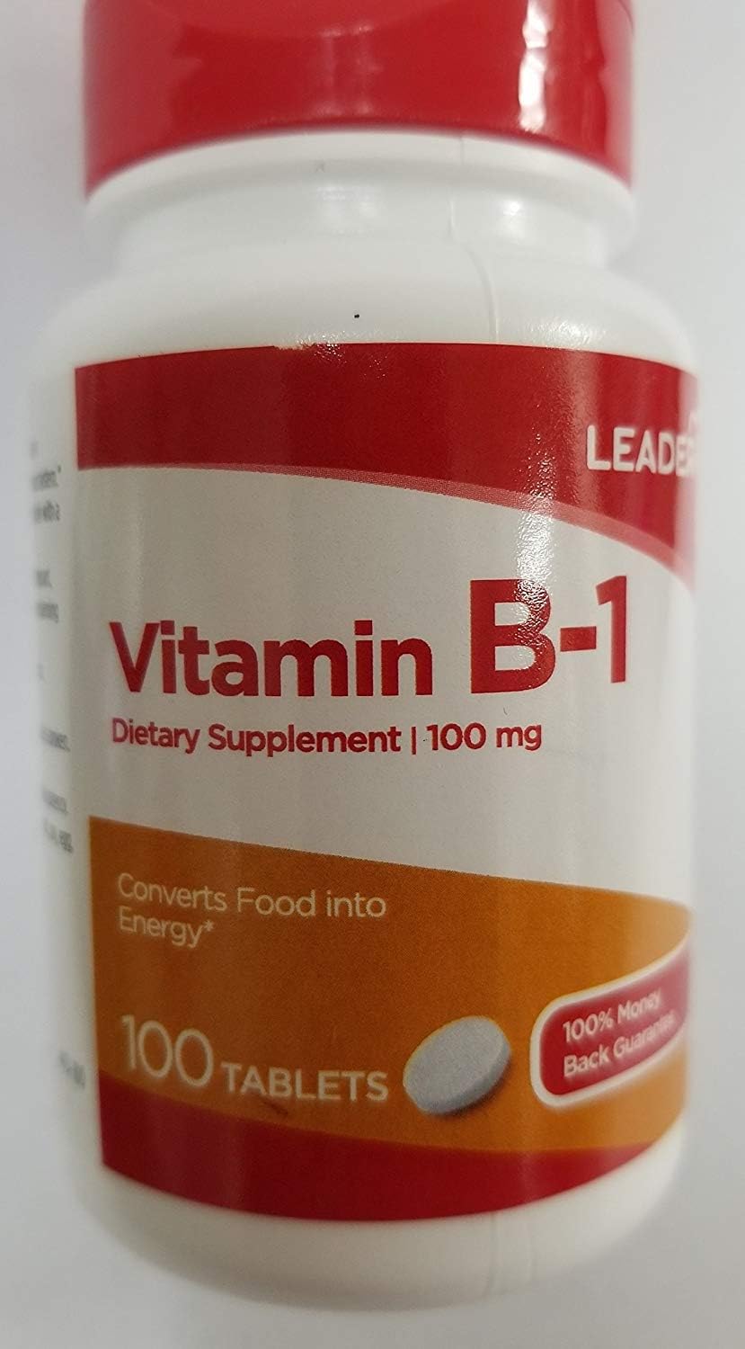 Pack of 3 Leader Vitamin B-1 100mg Tablets - 100 Count